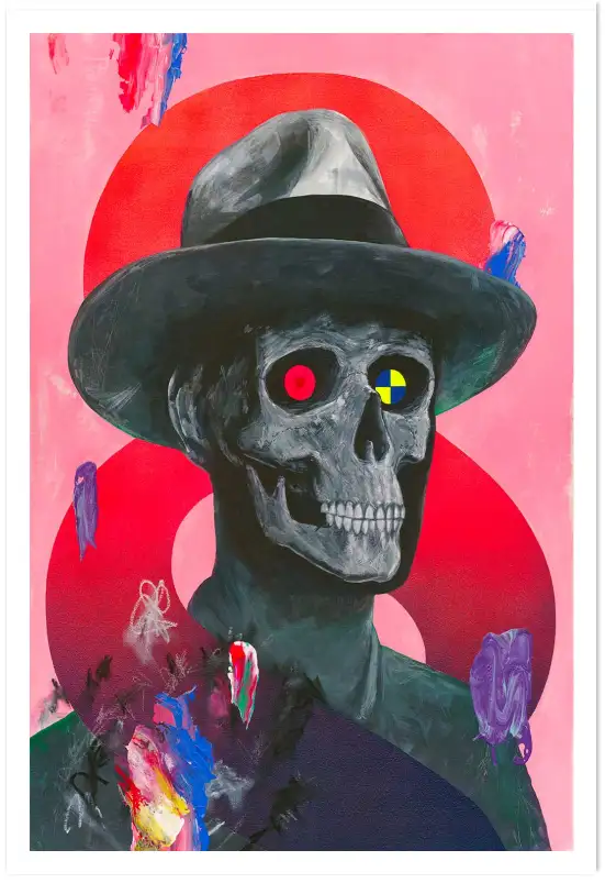 Affiche crâne stylisé pop art