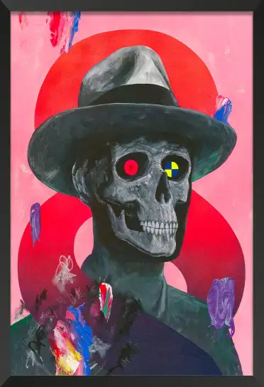 Affiche crâne stylisé pop art