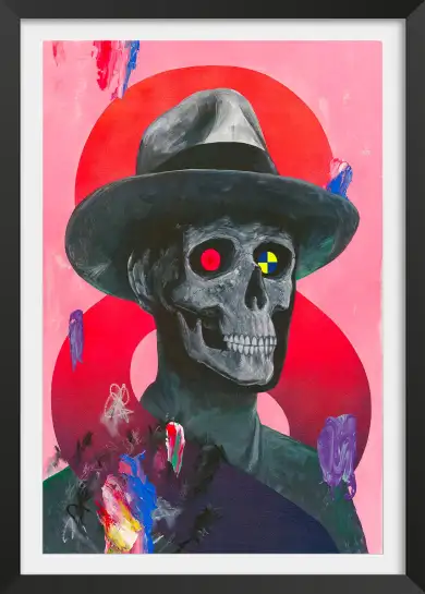 Affiche crâne stylisé pop art