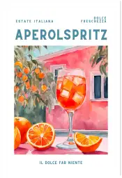 Affiche illustration aperol spritz et oranges