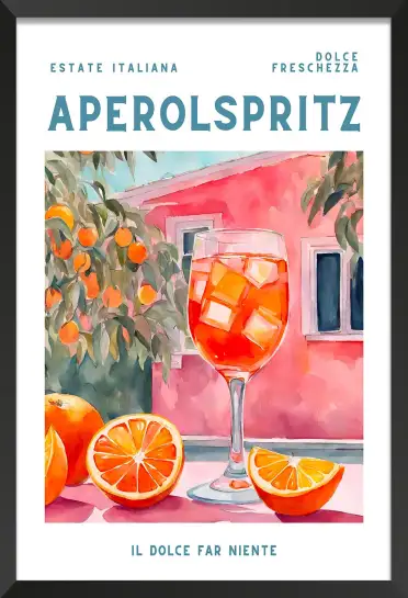 Affiche illustration aperol spritz et oranges