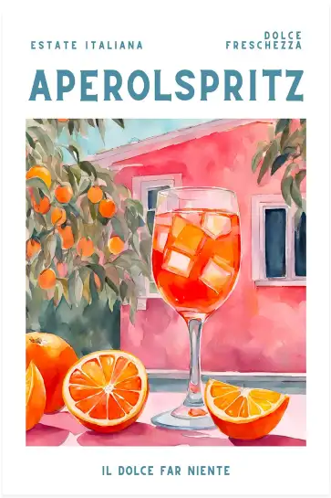 Affiche illustration aperol spritz et oranges