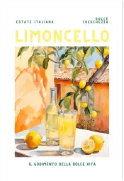 Affiche illustration limoncello ambiance italienne
