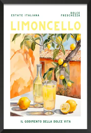 Affiche illustration limoncello ambiance italienne