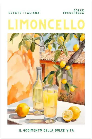 Affiche illustration limoncello ambiance italienne
