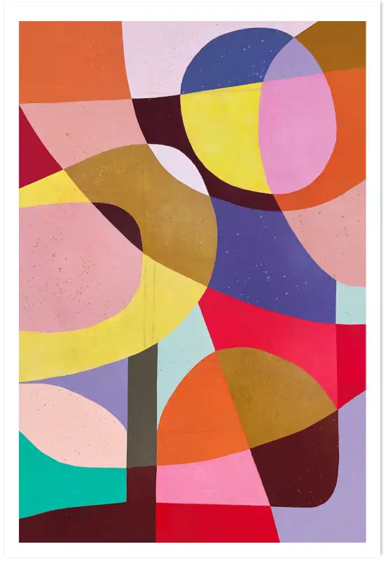 Affiche art abstrait aplats de couleurs -Caléidoscope coloré