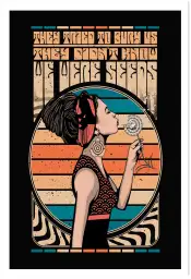 Affiche poster rétro féministe esprit libre