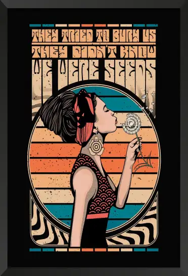 Affiche poster rétro féministe esprit libre