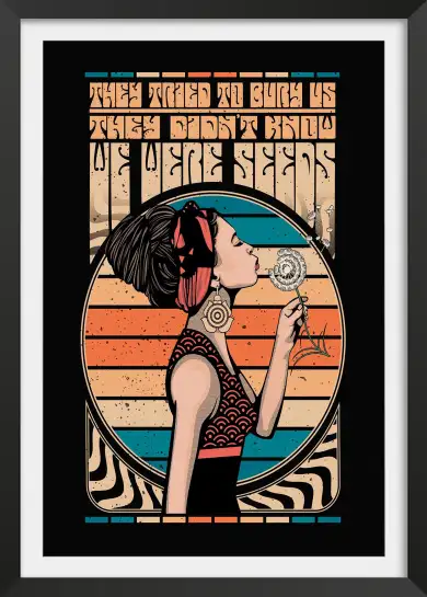 Affiche poster rétro féministe esprit libre