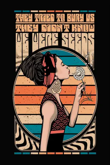 Affiche poster rétro féministe esprit libre