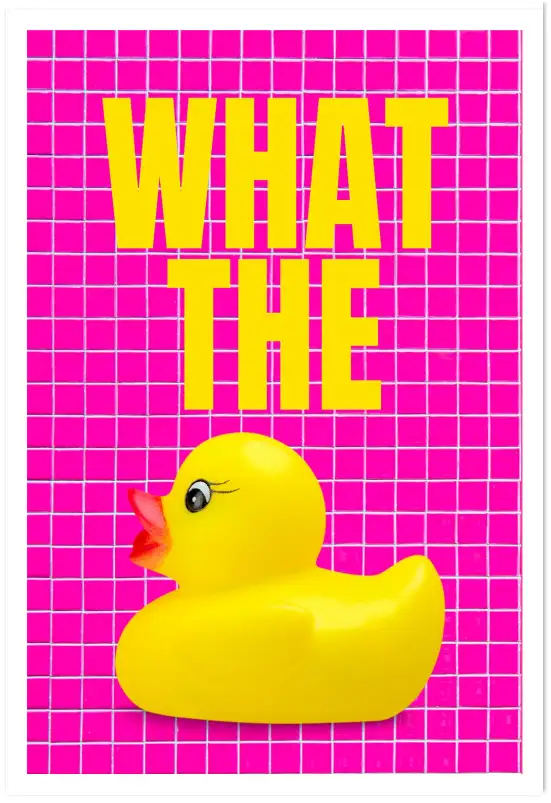 Affiche illustration décalée what the duck