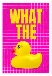 Affiche illustration décalée what the duck