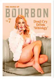 Affiche illustration vintage pin-up et whiskey
