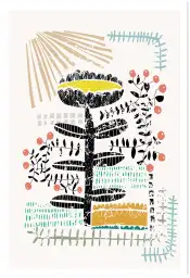 Affiche art botanique motif gravé