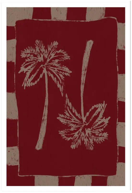Affiche art abstrait végétal palmiers
