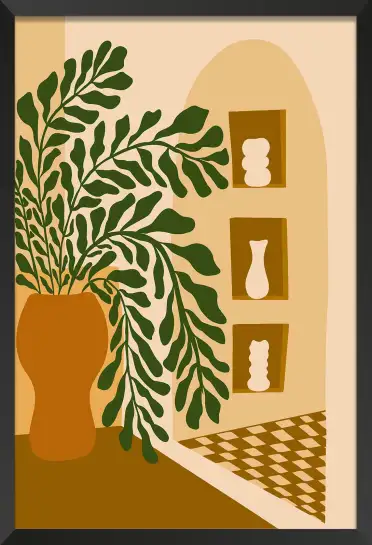 Affiche composition terracotta plante et vases