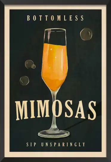 Affiche poster rétro mimosa bottomless