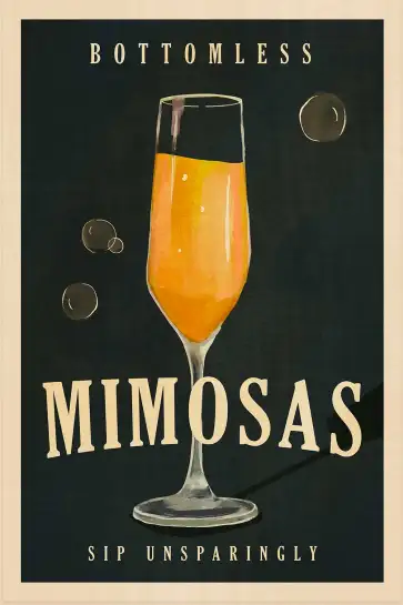 Affiche poster rétro mimosa bottomless
