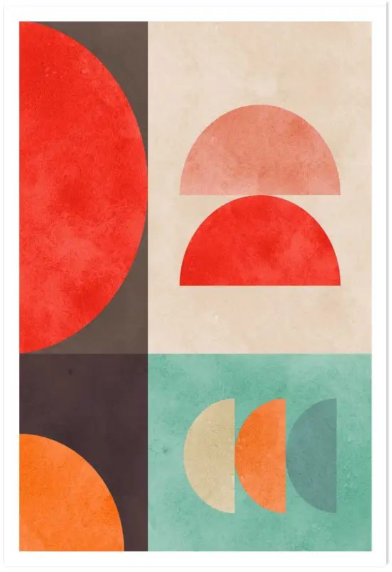 Affiche composition minimale demi-cercles