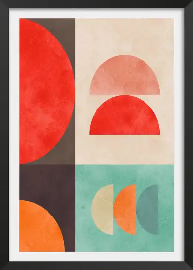 Affiche composition minimale demi-cercles