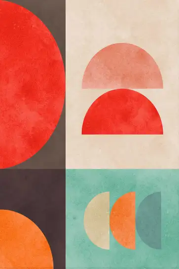 Affiche composition minimale demi-cercles