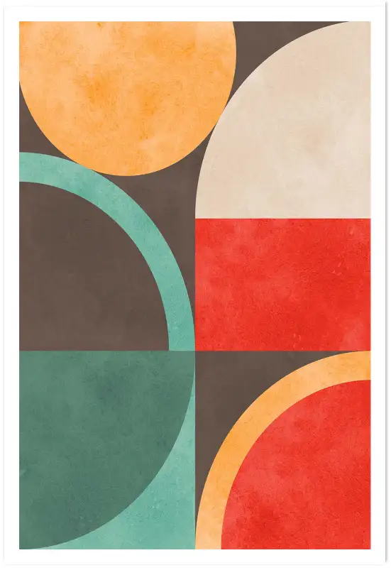 Affiche art abstrait aplats de couleurs