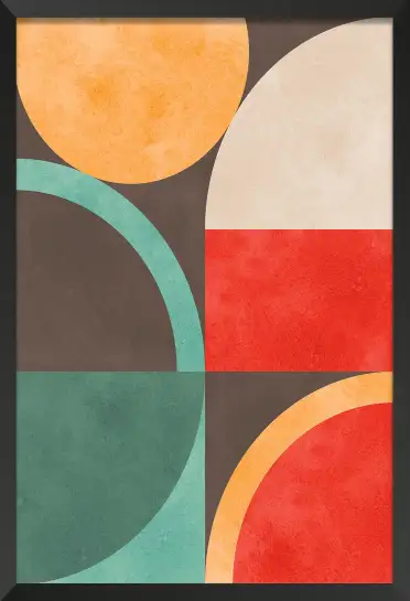 Affiche art abstrait aplats de couleurs