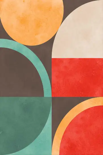 Affiche art abstrait aplats de couleurs