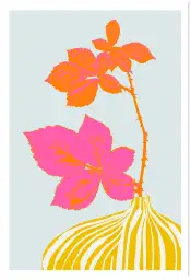 Affiche illustration botanique néon tige de ronce