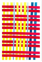 Affiche art abstrait lignes croisées multicolores