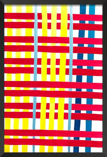 Affiche art abstrait lignes croisées multicolores