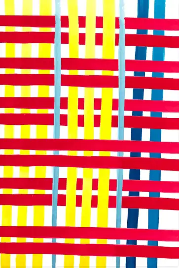 Affiche art abstrait lignes croisées multicolores