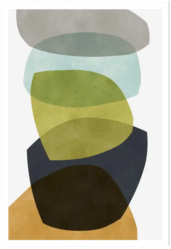 Affiche art abstrait galets empilés