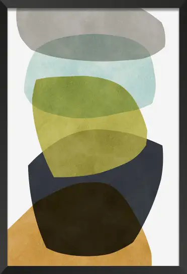 Affiche art abstrait galets empilés