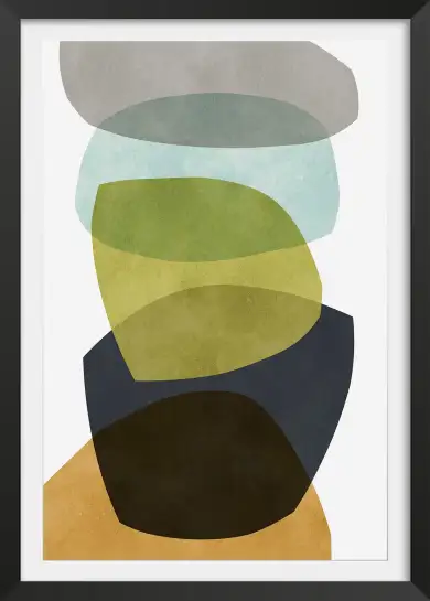 Affiche art abstrait galets empilés