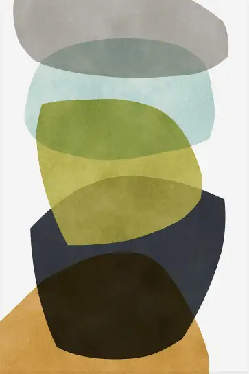 Affiche art abstrait galets empilés