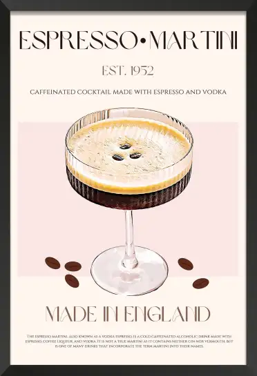Affiche poster bar espresso martini vintage