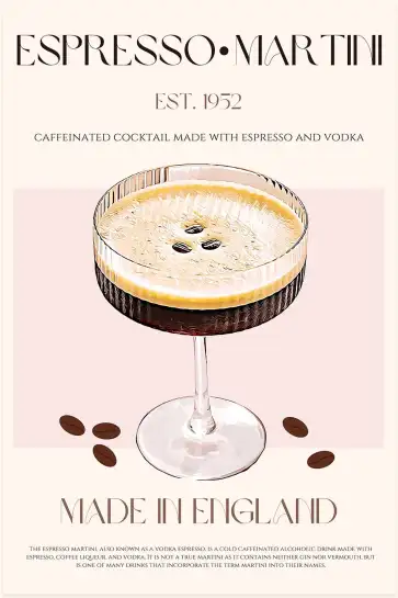 Affiche poster bar espresso martini vintage