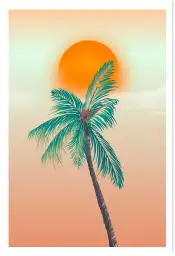 Affiche poster paysage tropical palmier