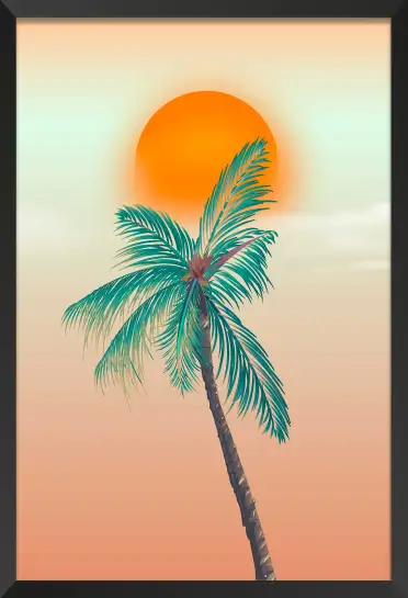 Affiche poster paysage tropical palmier