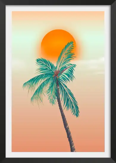 Affiche poster paysage tropical palmier