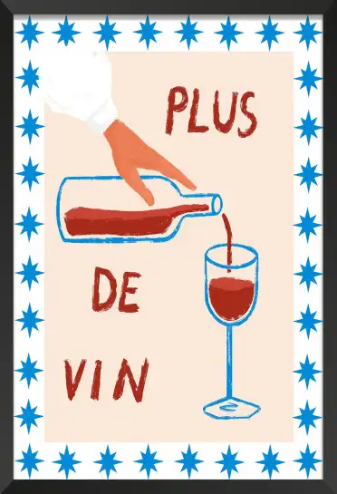 Affiche poster cuisine plus de vin