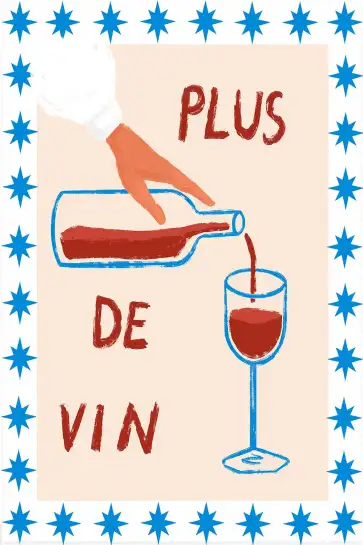 Affiche poster cuisine plus de vin