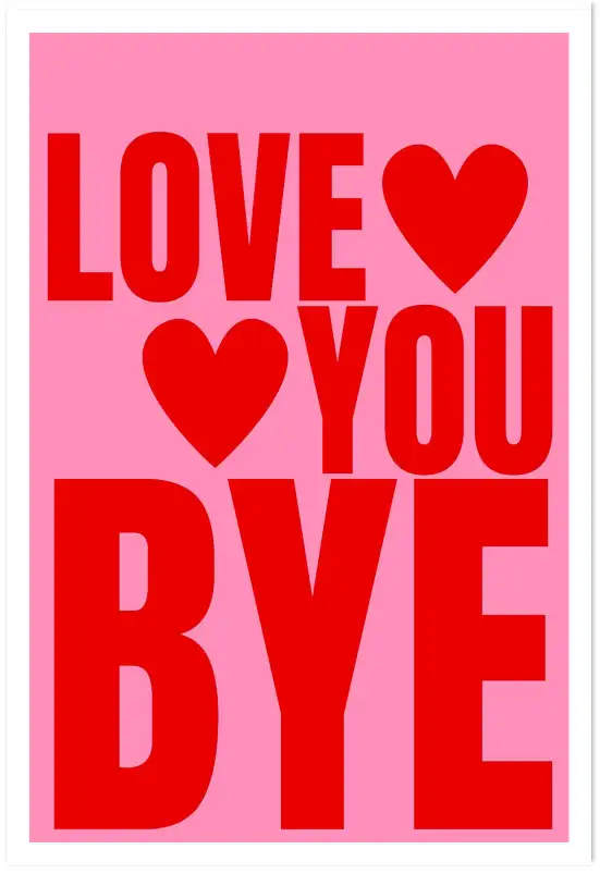 Affiche poster pop art love you bye