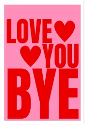 Affiche poster pop art love you bye