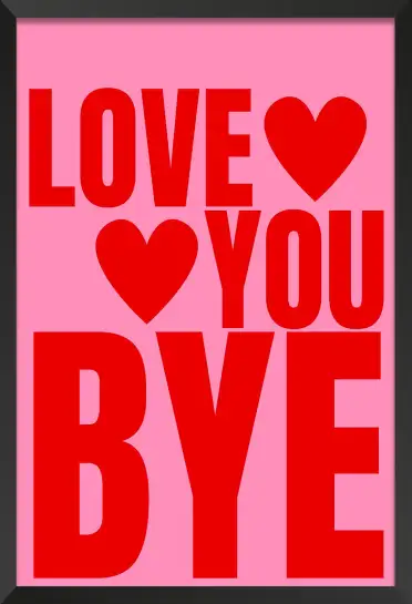 Affiche poster pop art love you bye