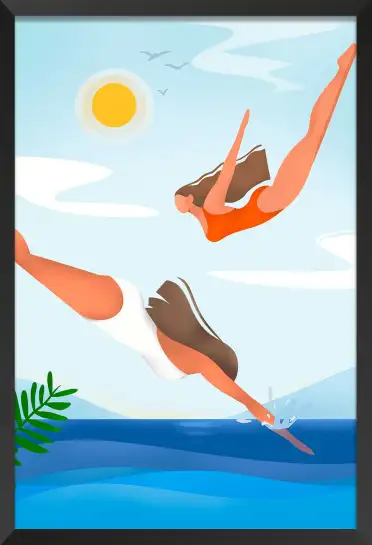 Affiche poster été plongée mer