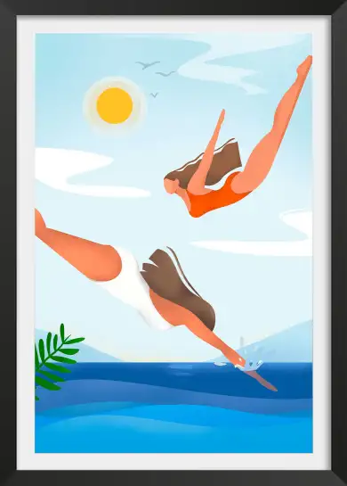 Affiche poster été plongée mer
