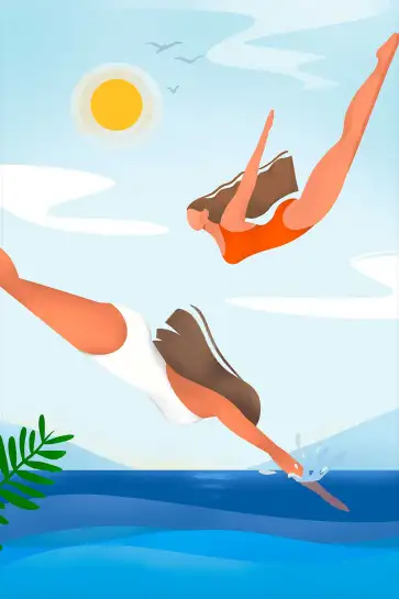 Affiche poster été plongée mer
