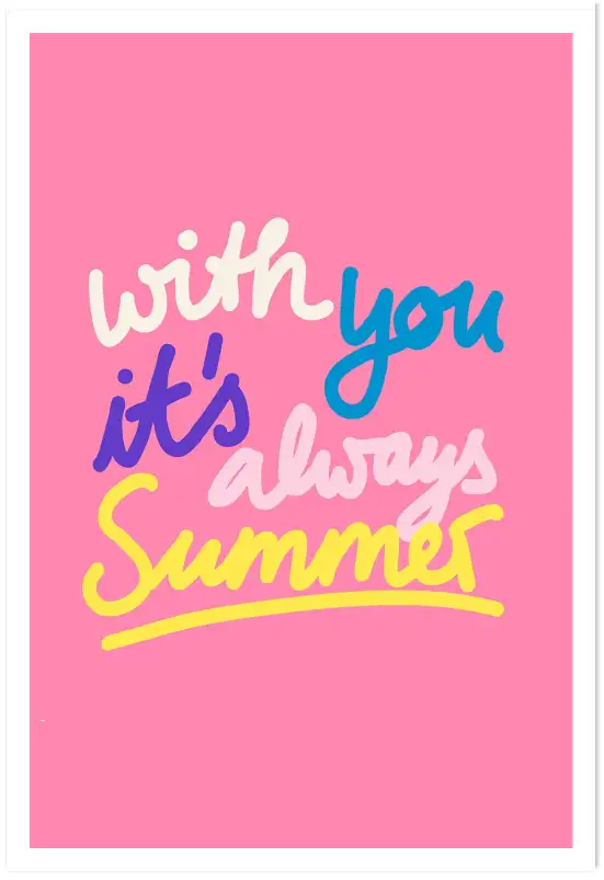 Affiche poster citation manuscrite Summer Vibes
